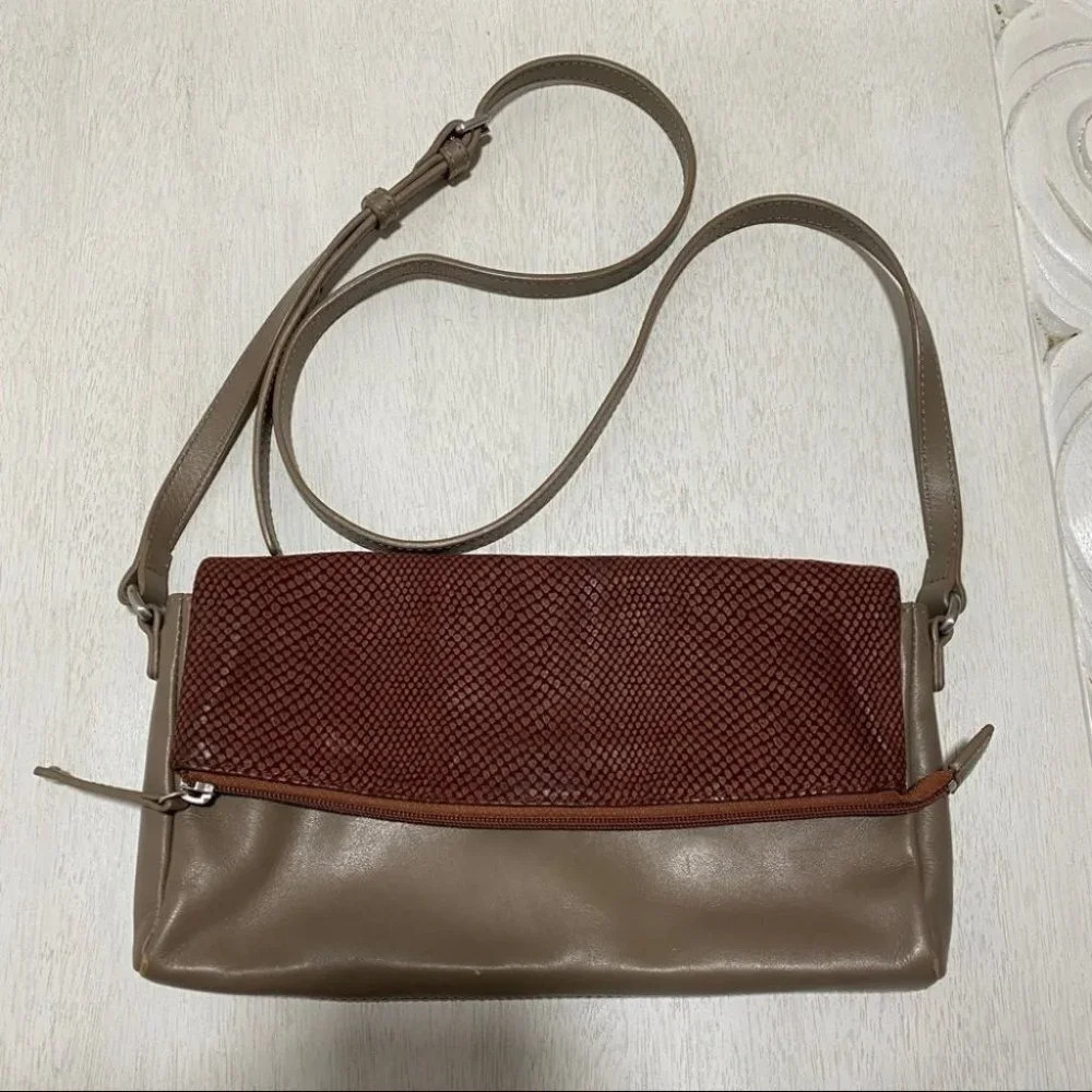 Ellington Taupe‎ Crossbody bag purse Foldover